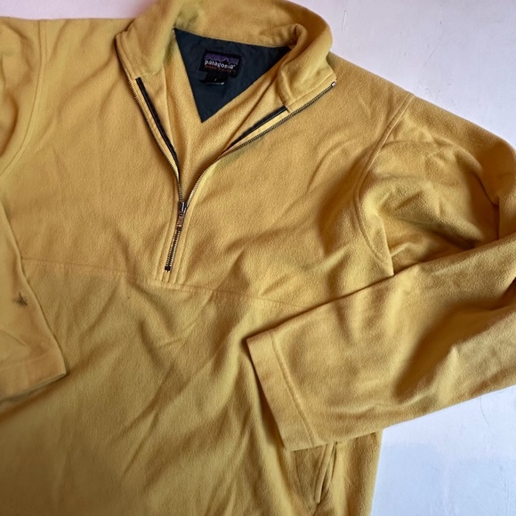Vintage Patagonia Micro D-Luxe Yellow 1/4 Zip Fleece Pullover - Picture 2 of 5